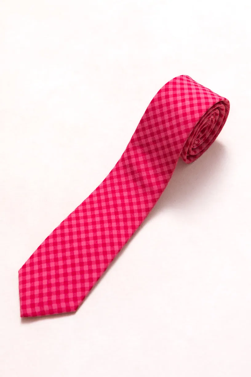 Ties in Hailey Pink Gingham sold by Ivy City Co