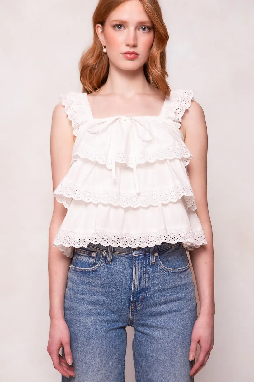 Gabby Top in White - FINAL SALE sold by Ivy City Co