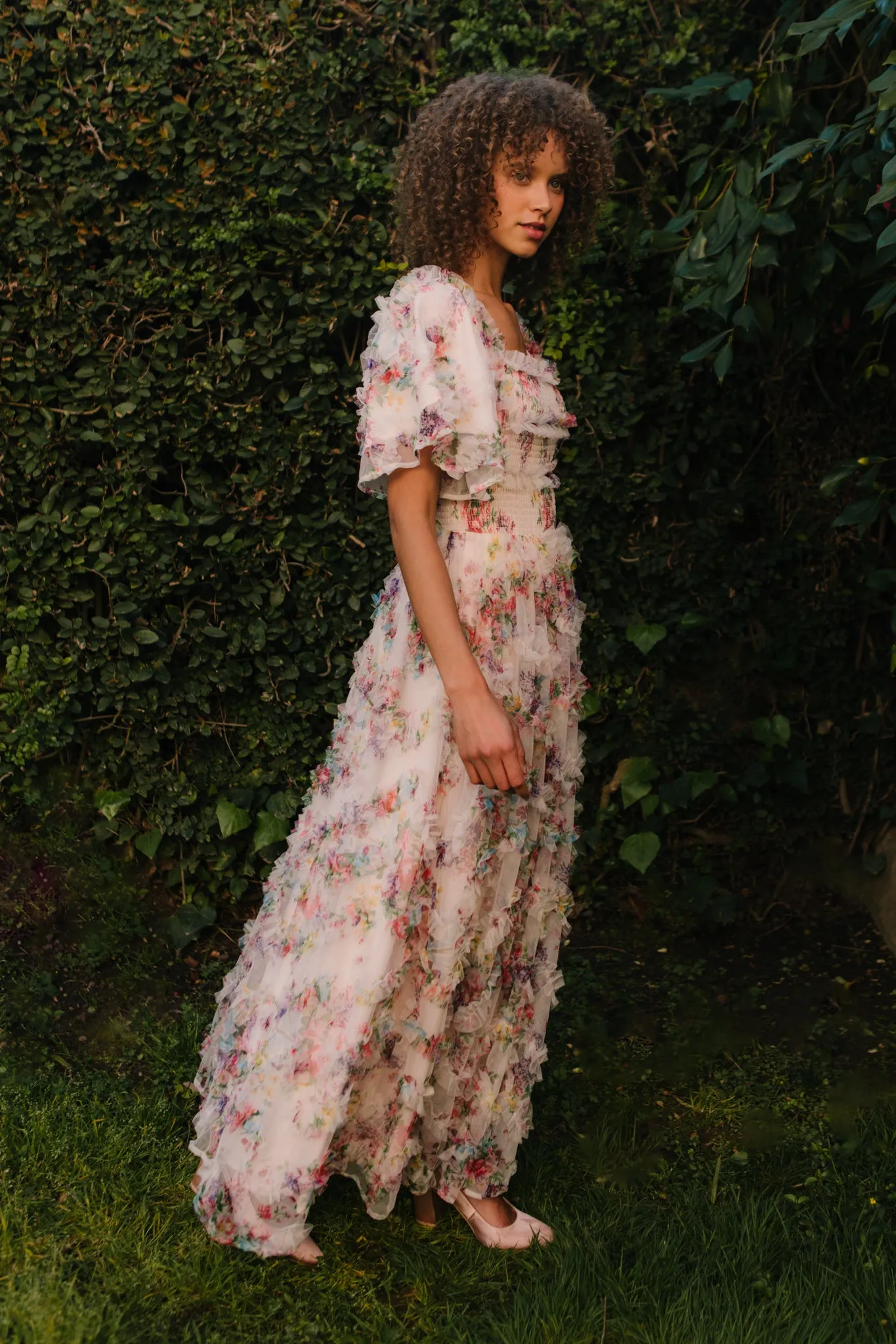 Florentina Dress in Pink Floral sold by Ivy City Co product image thumbnail 5