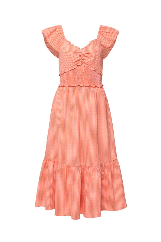 Gidget Dress in Orange Gingham made by Ivy City Co
