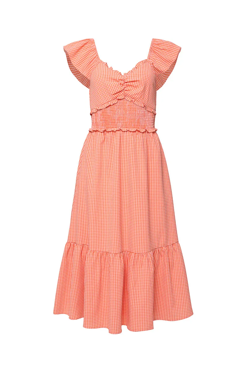 Gidget Dress in Orange Gingham sold by Ivy City Co