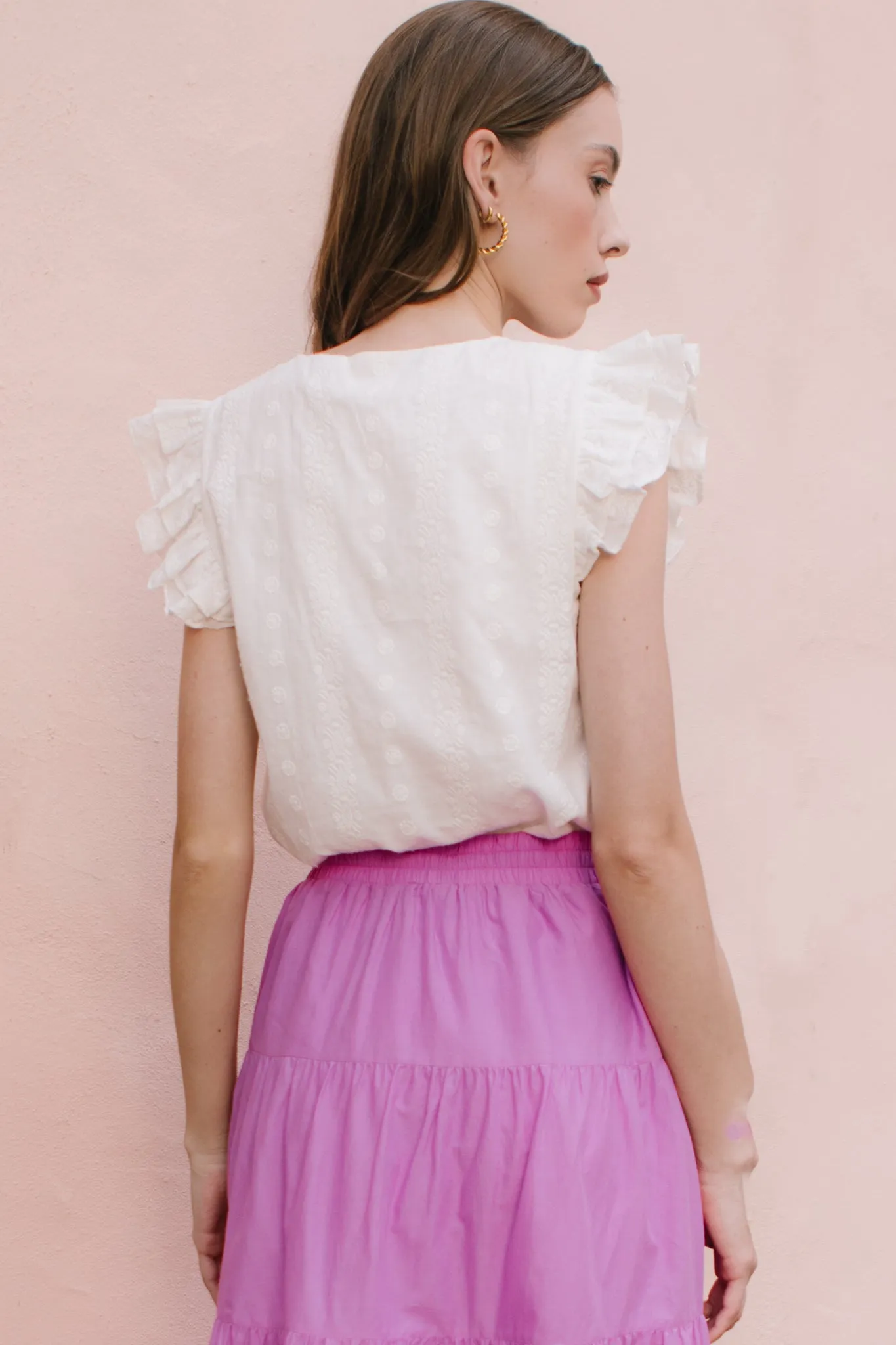 Lana Blouse in White Eyelet sold by Ivy City Co product image thumbnail 4