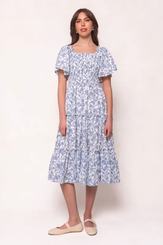 Ophelia Dress in Blue Floral Toile - FINAL SALE sold by Ivy City Co