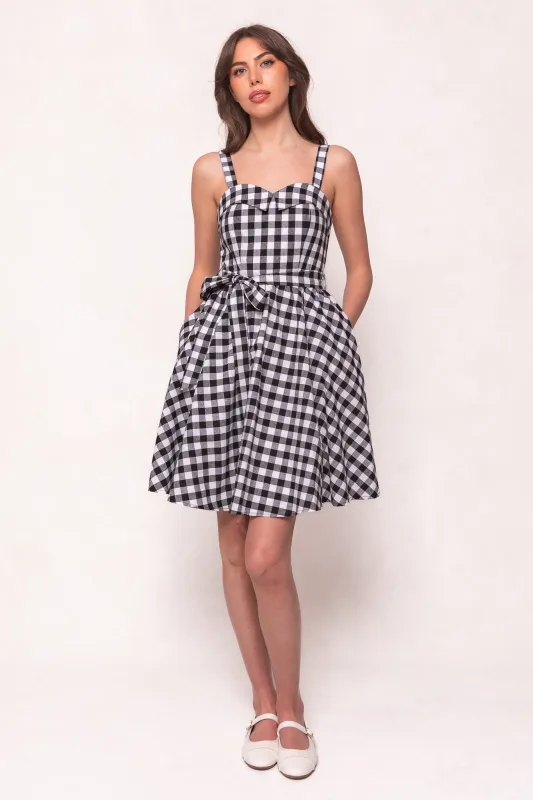 Patty Dress in Black Gingham sold by Ivy City Co