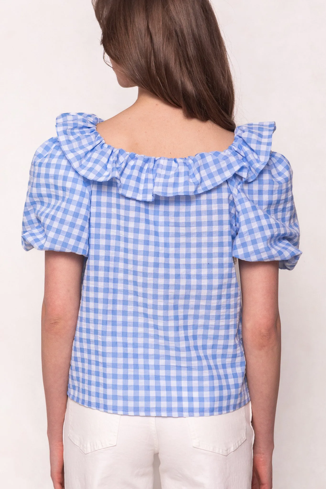 Lorelai Top in Blue Gingham sold by Ivy City Co product image thumbnail 4