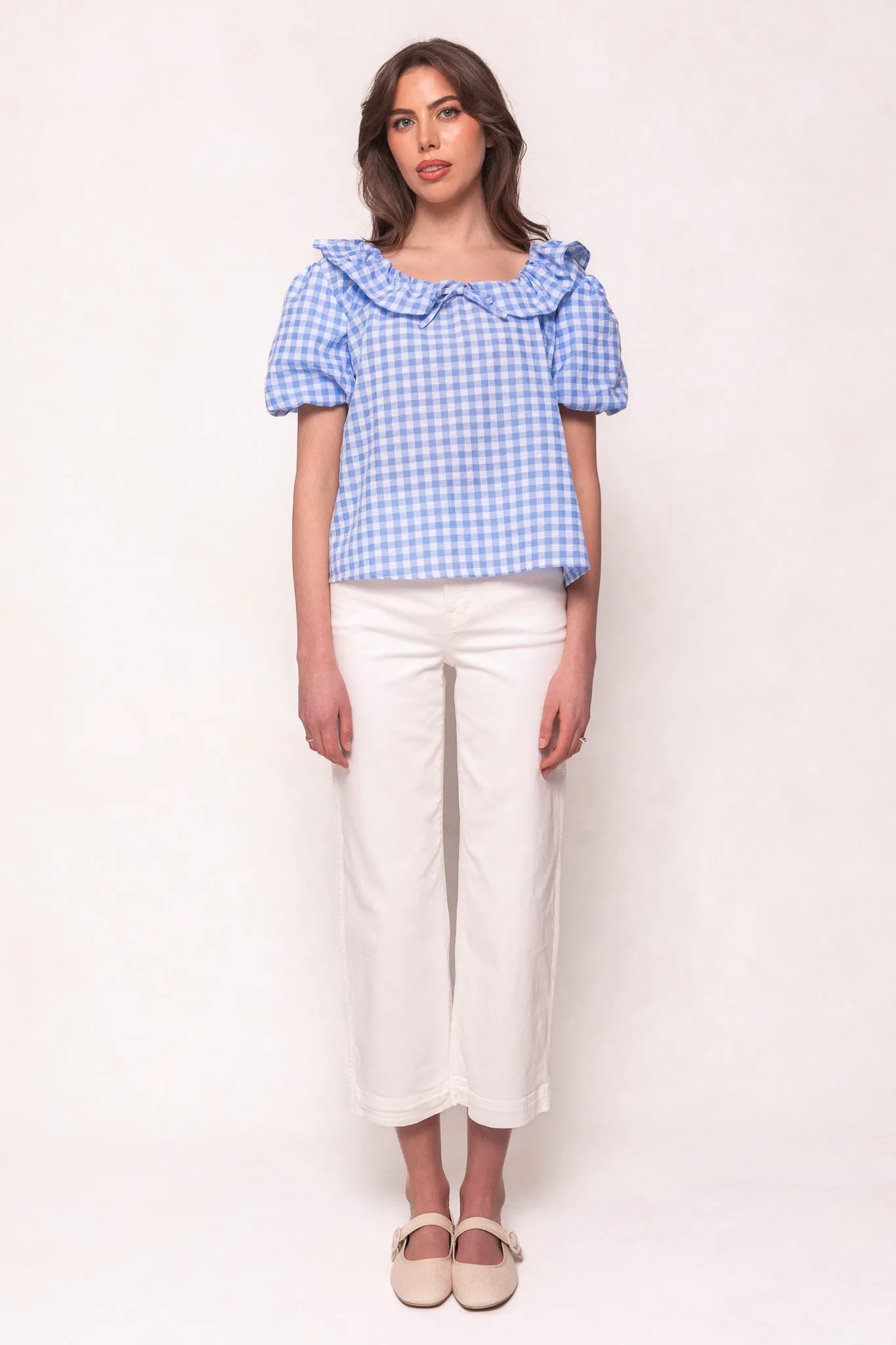 Lorelai Top in Blue Gingham sold by Ivy City Co product image thumbnail 2