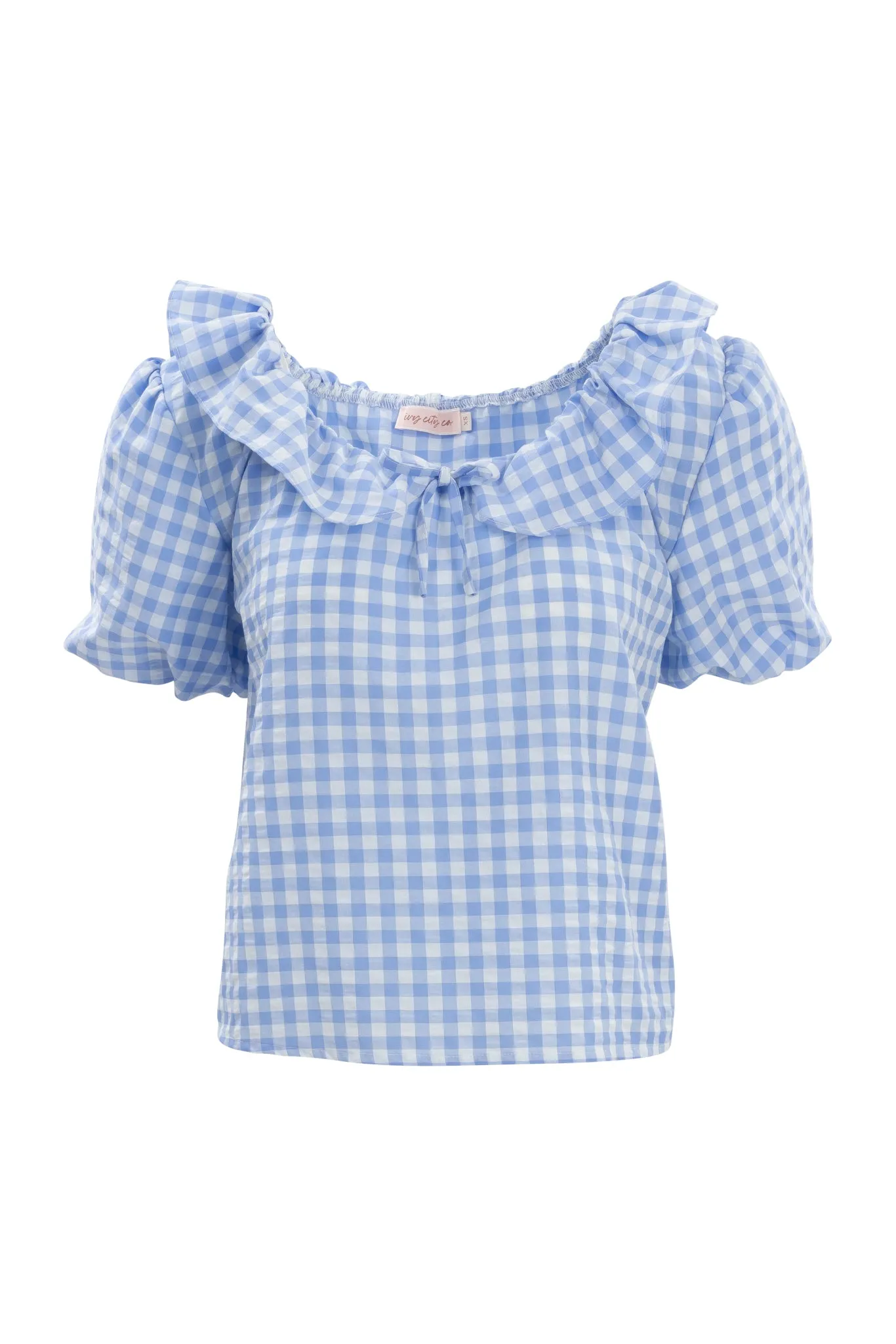 Lorelai Top in Blue Gingham sold by Ivy City Co product image thumbnail 5