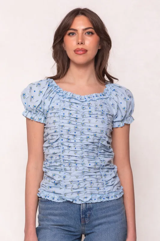 Vivi Top in Ditsy Blue Floral - FINAL SALE sold by Ivy City Co