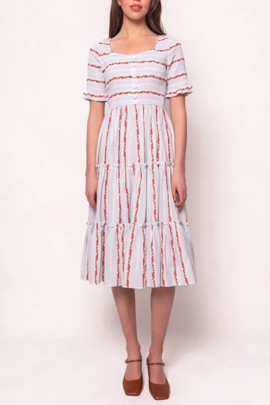 Beatrice Dress in Floral Stripe - FINAL SALE sold by Ivy City Co