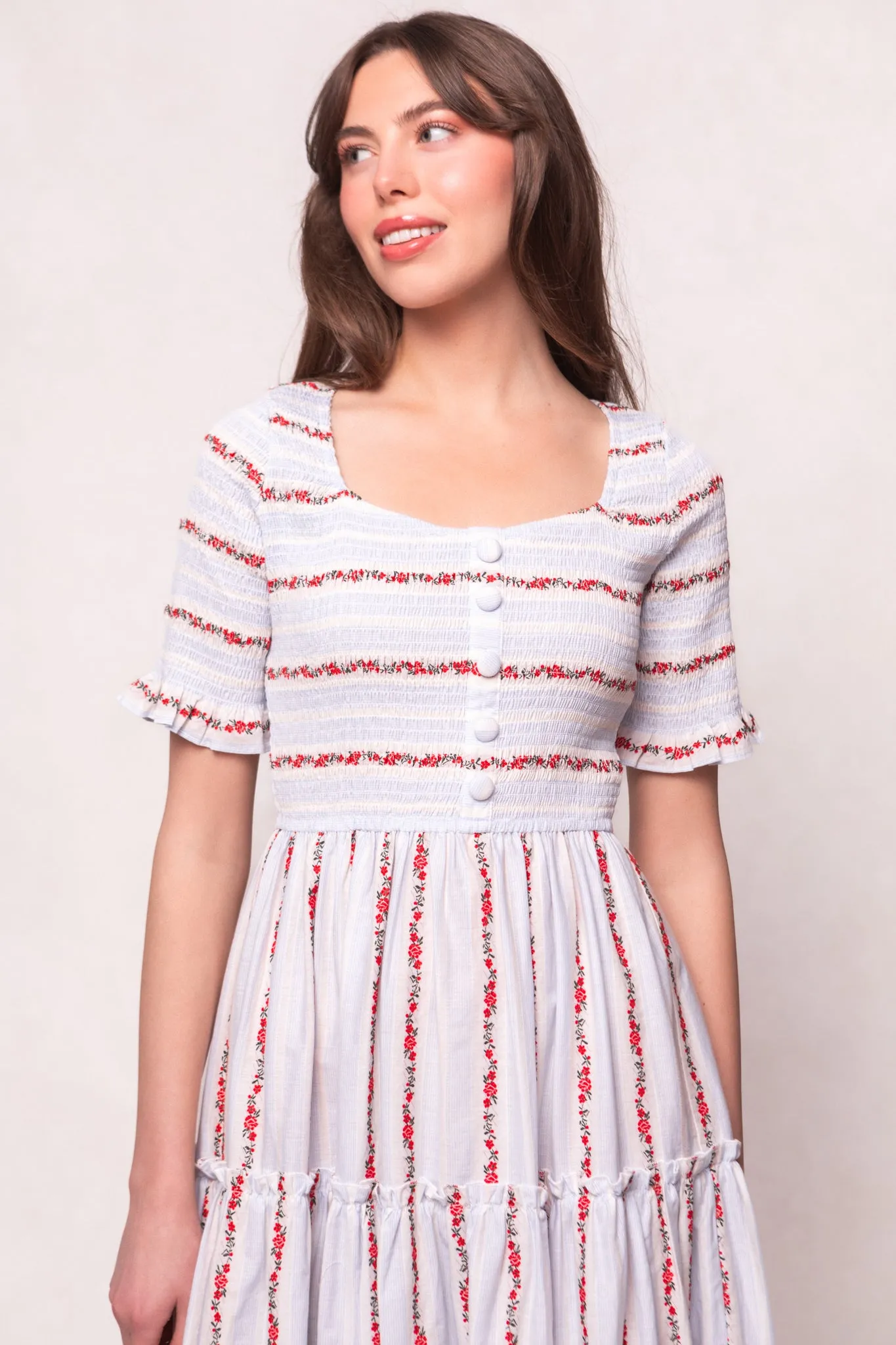 Beatrice Dress in Floral Stripe - FINAL SALE sold by Ivy City Co product image thumbnail 2