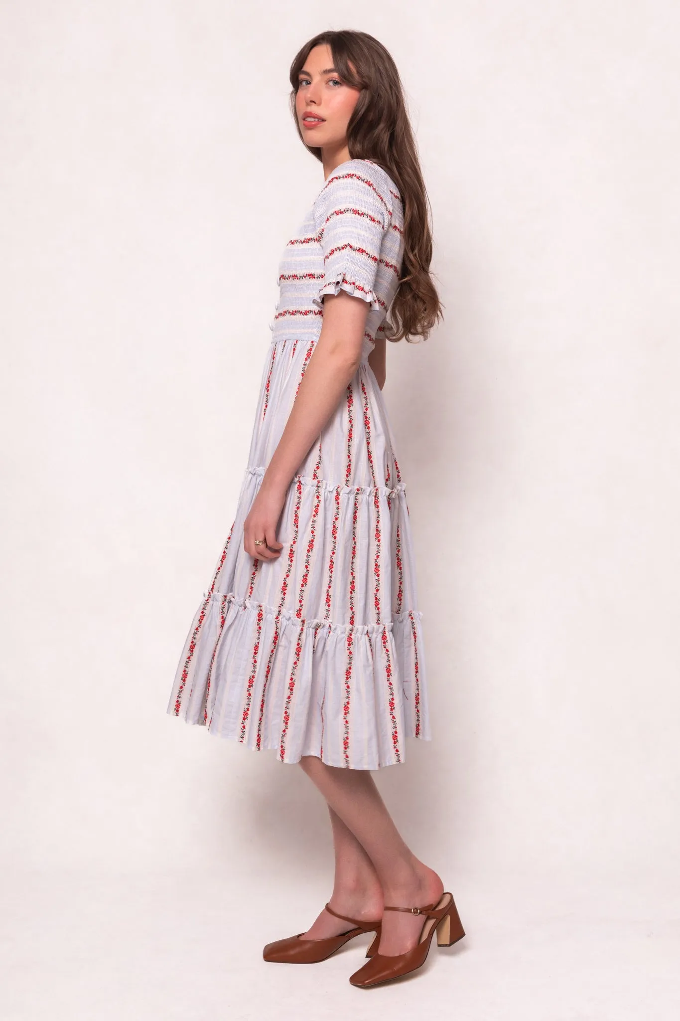 Beatrice Dress in Floral Stripe - FINAL SALE sold by Ivy City Co product image thumbnail 3