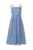 Isla Dress in Floral Embroidered Chambray sold by Ivy City Co
