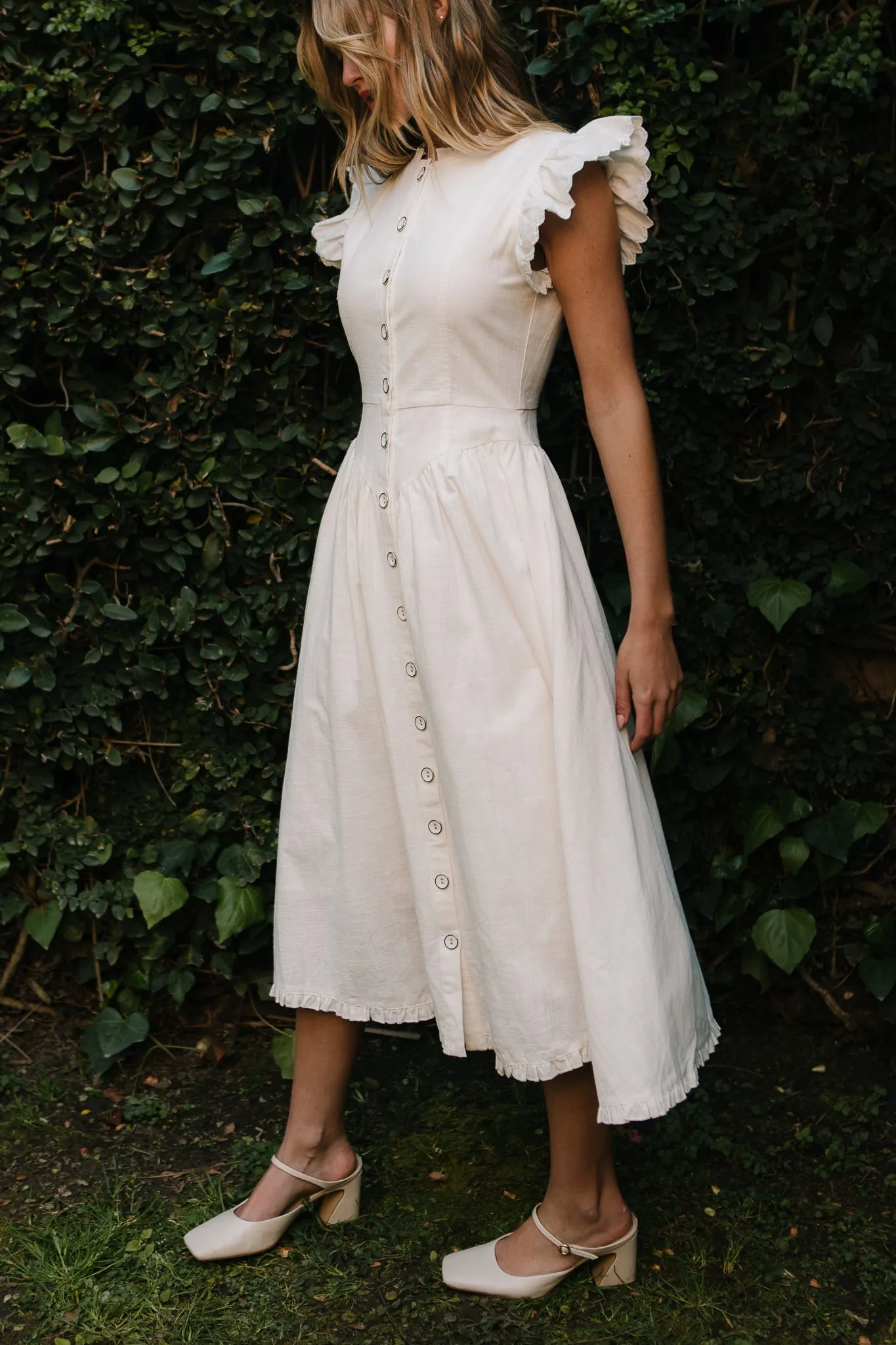 Nelly Dress in White Denim sold by Ivy City Co product image thumbnail 4