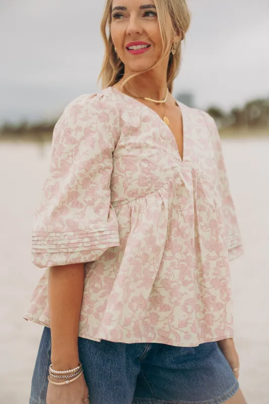 Vicky Top in Pink Floral - FINAL SALE sold by Ivy City Co