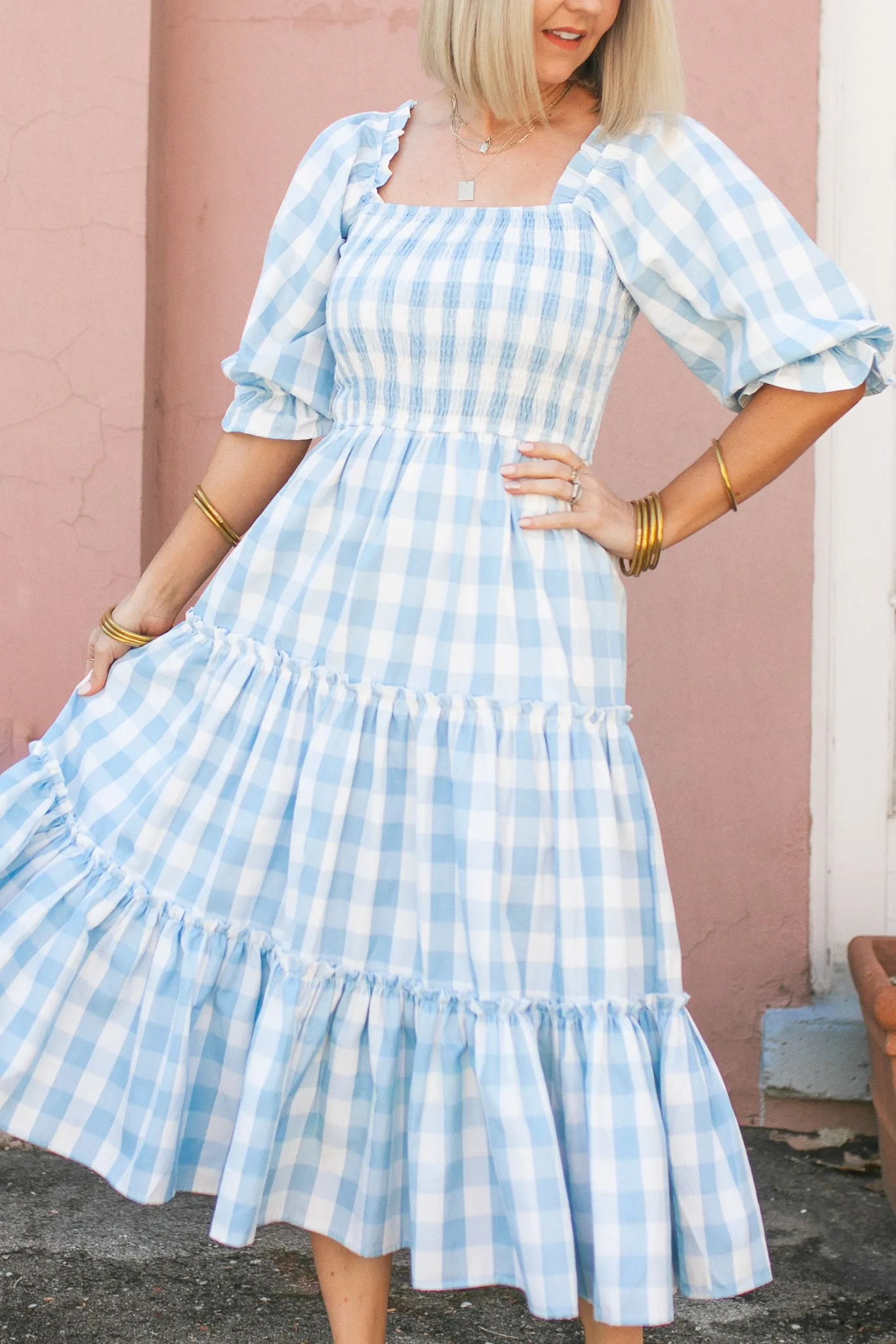 Mia Gingham Dress in Blue sold by Ivy City Co product image thumbnail 3