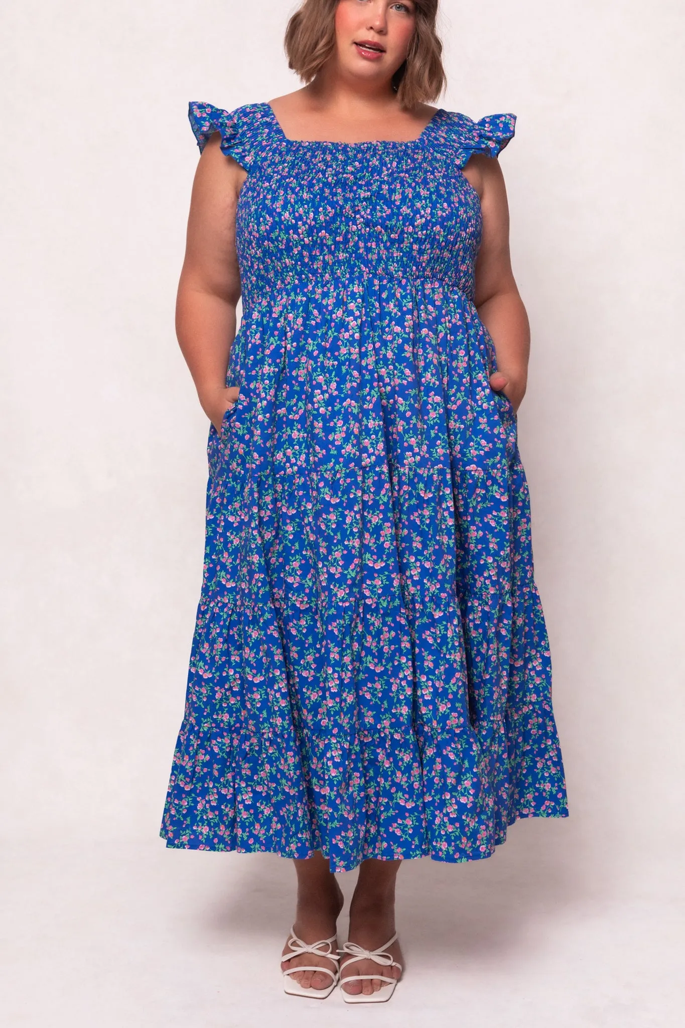 Hailey Dress in Allie Blue Floral sold by Ivy City Co product image thumbnail 5