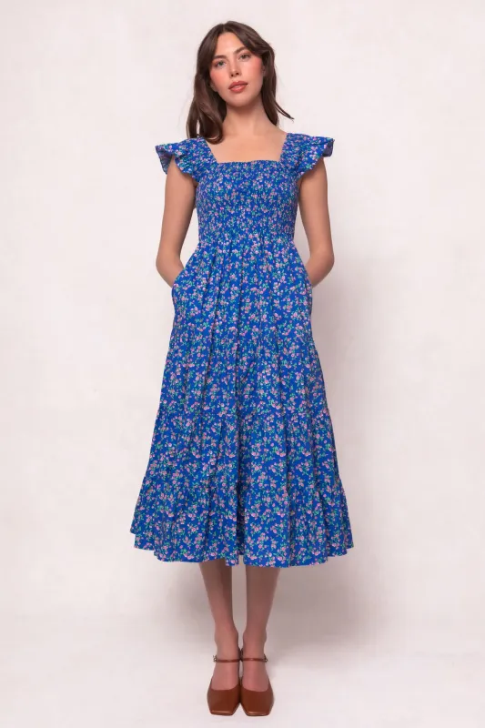 Hailey Dress in Allie Blue Floral sold by Ivy City Co
