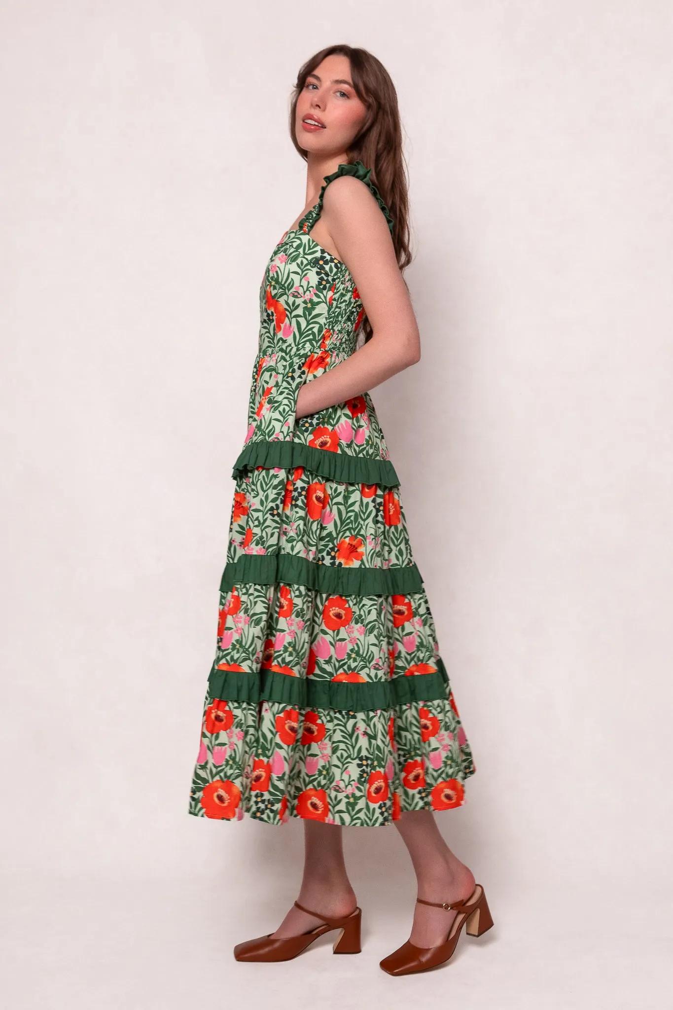 Juno Dress in Green Floral sold by Ivy City Co product image thumbnail 2