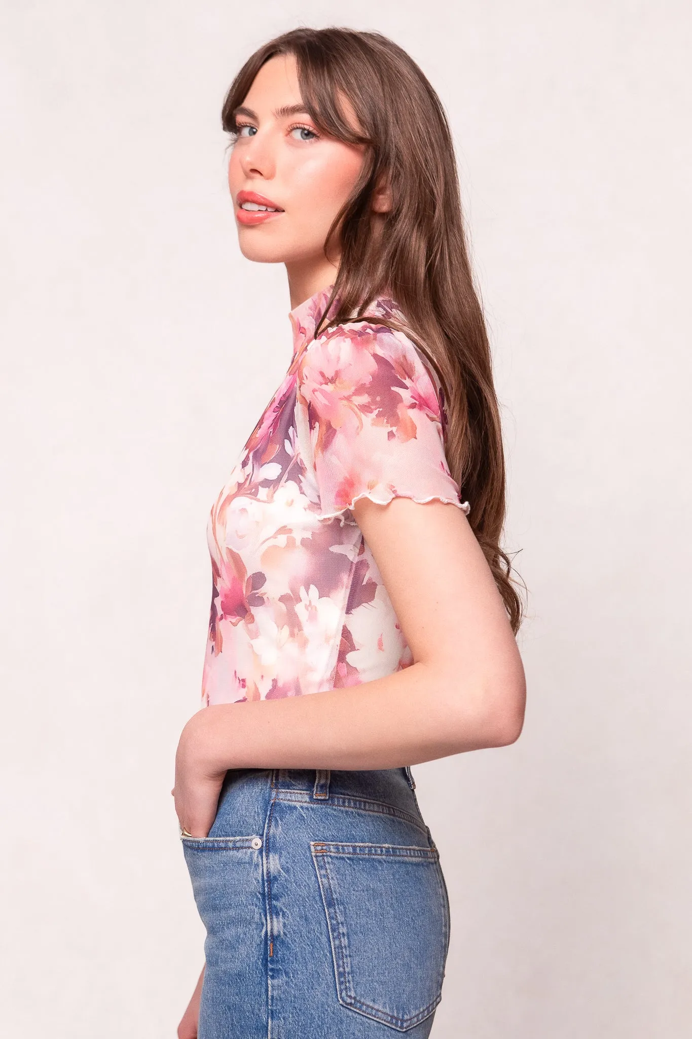 Ava Top in Purple Floral sold by Ivy City Co product image thumbnail 2