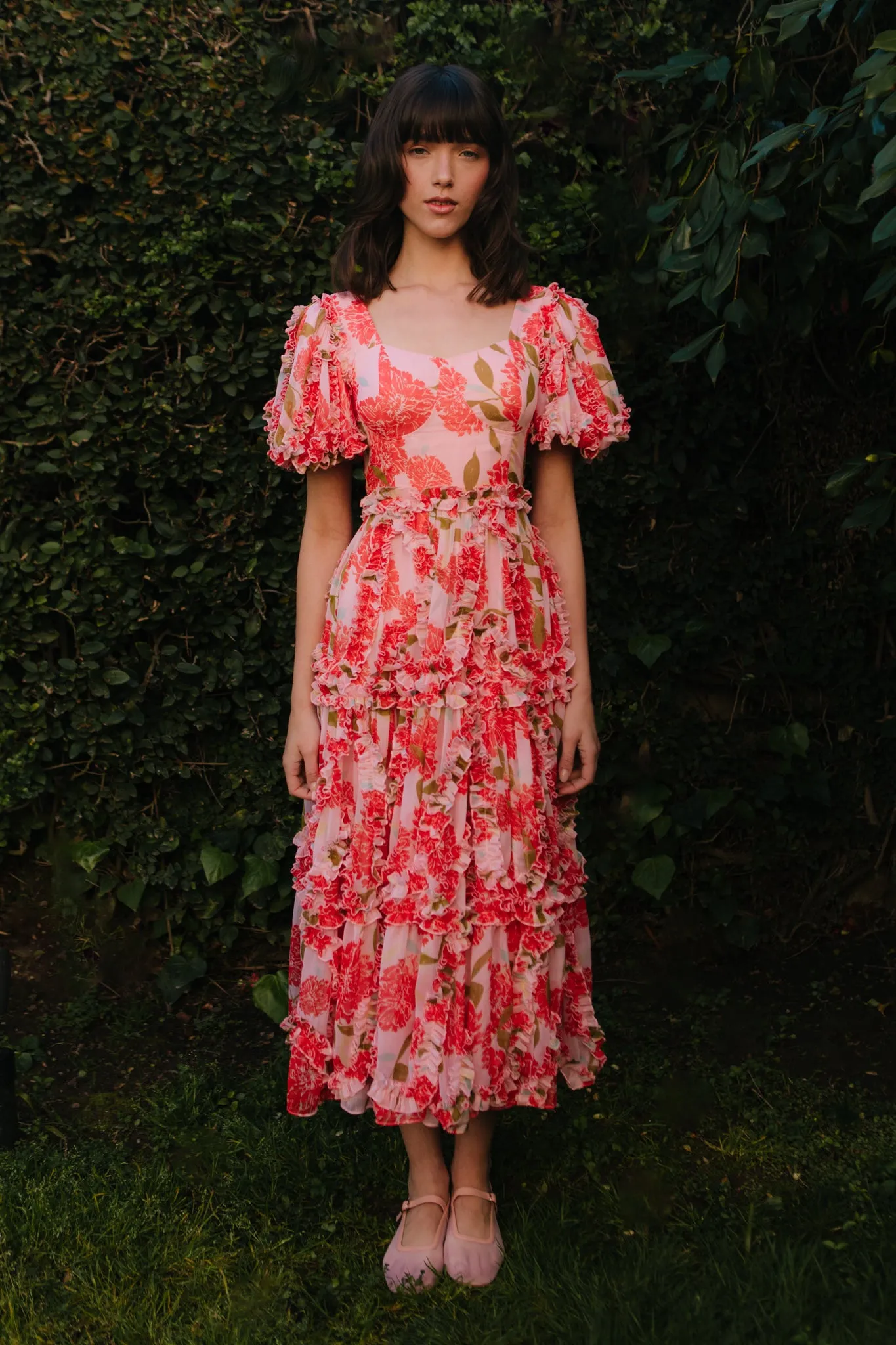 Layla Dress in Pink Floral sold by Ivy City Co