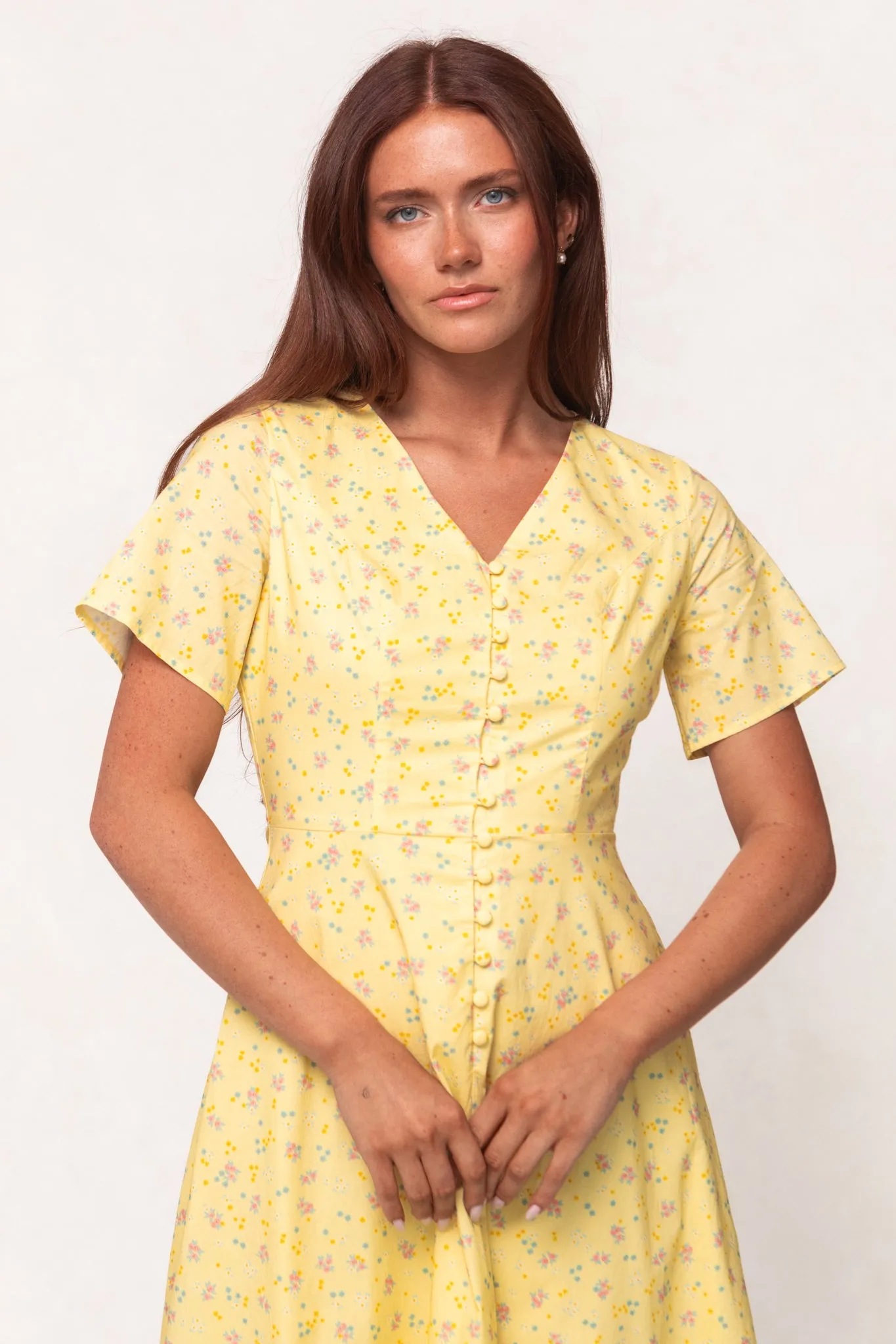 Allie Dress in Yellow Floral sold by Ivy City Co product image thumbnail 2