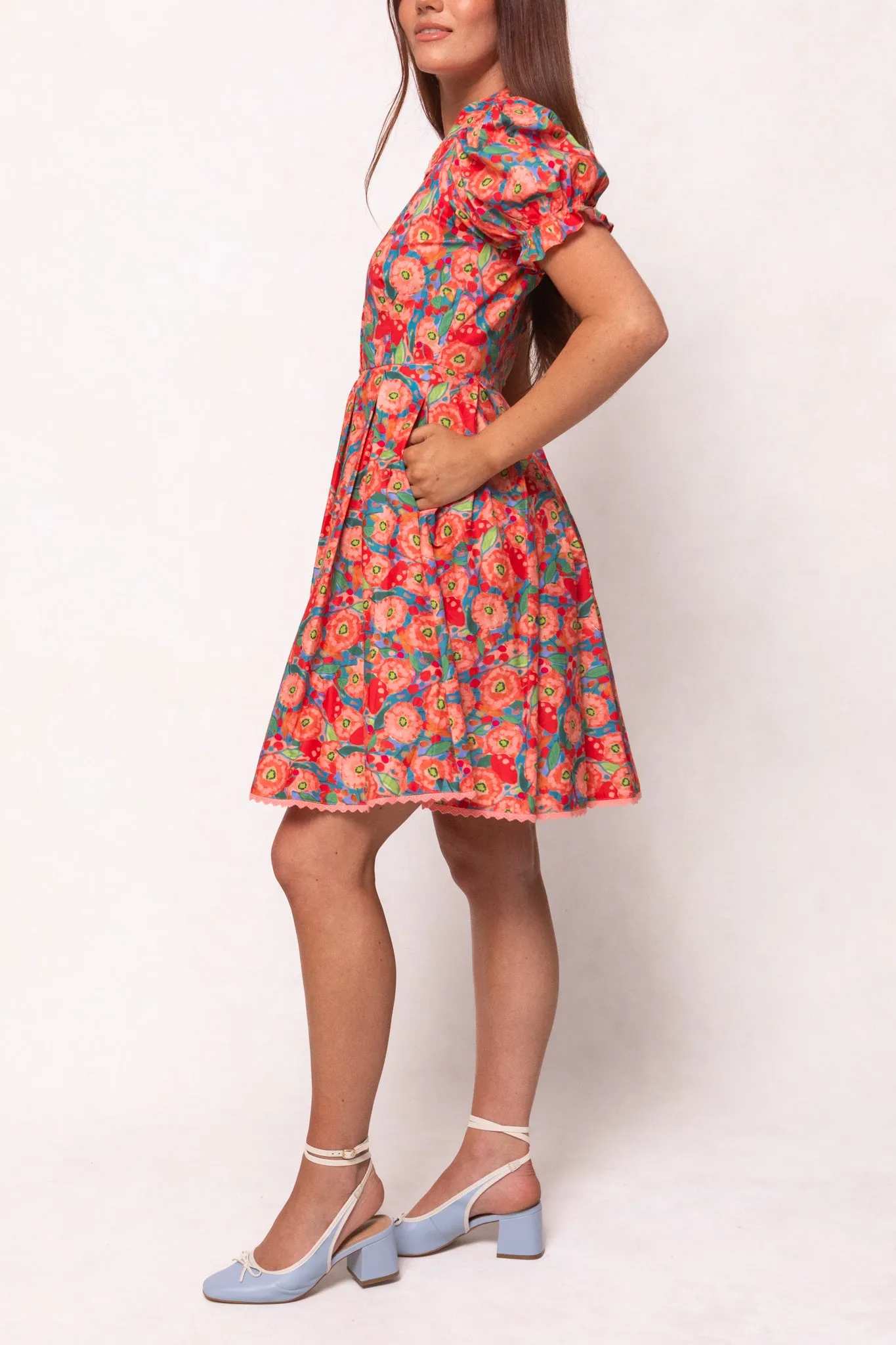 Sophia Short Dress in Poppy sold by Ivy City Co product image thumbnail 3