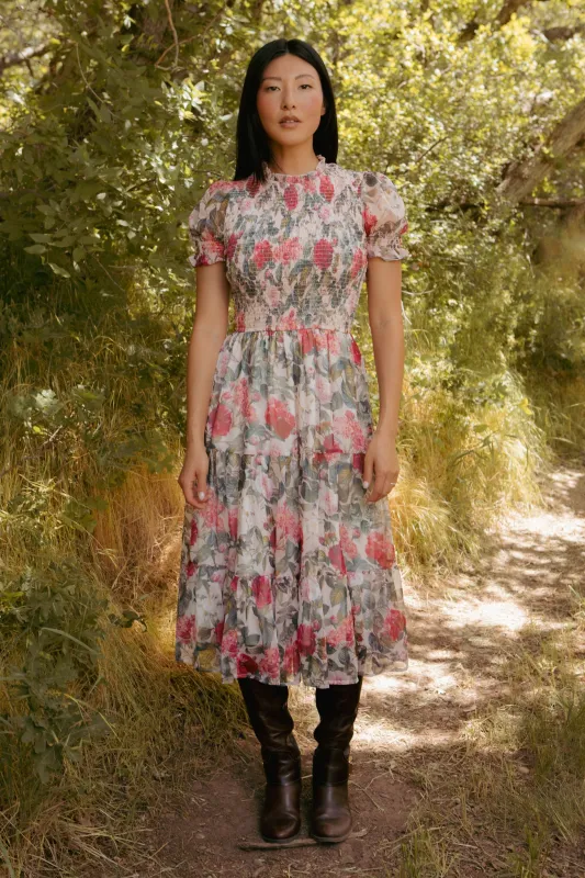 Cordelia Dress in Pink Bloom sold by Ivy City Co