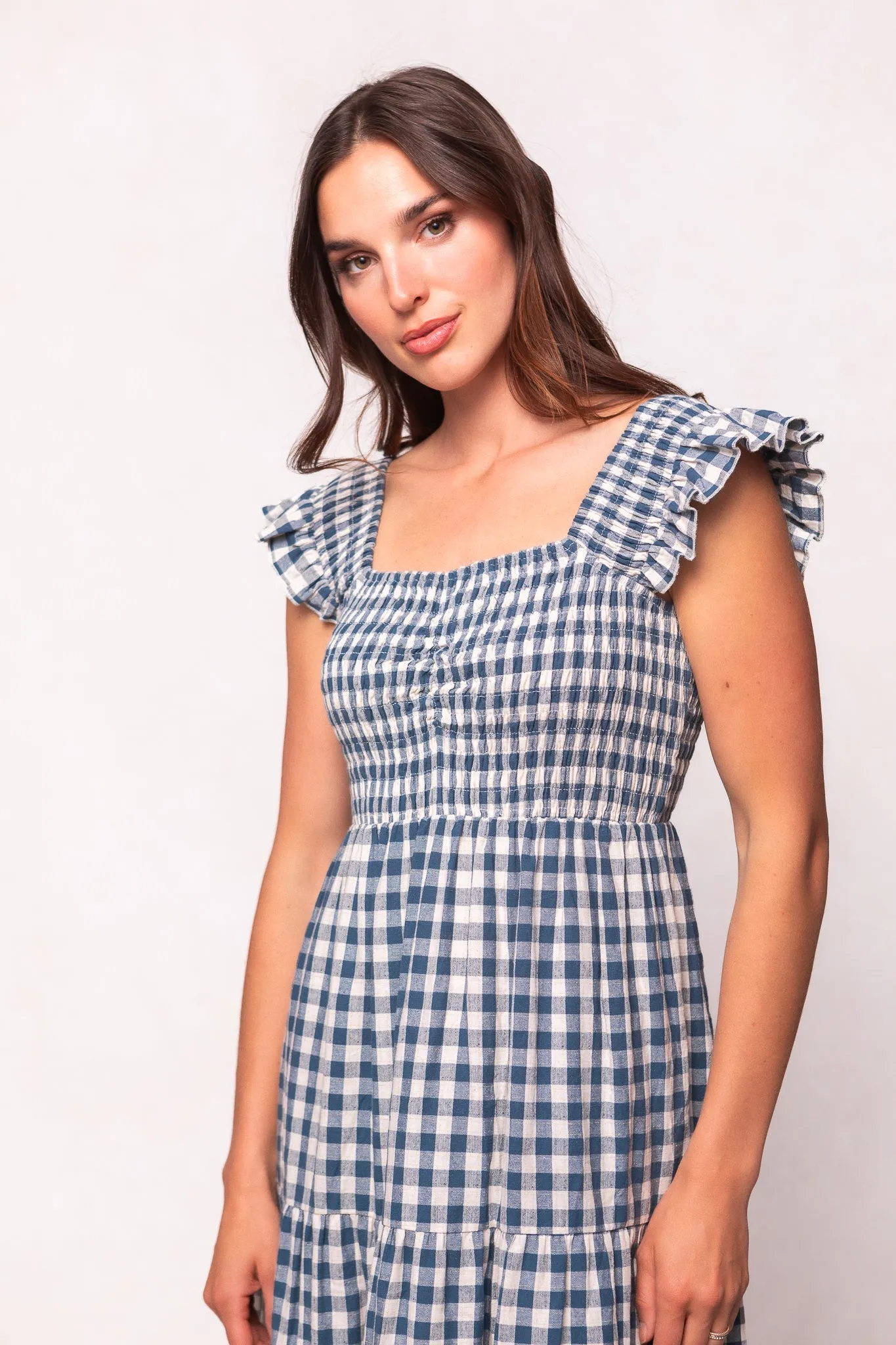 Hailey Dress in Indigo Gingham sold by Ivy City Co product image thumbnail 5