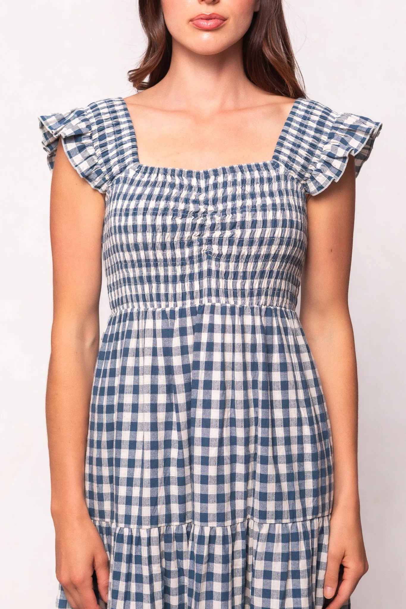 Hailey Dress in Indigo Gingham sold by Ivy City Co product image thumbnail 2