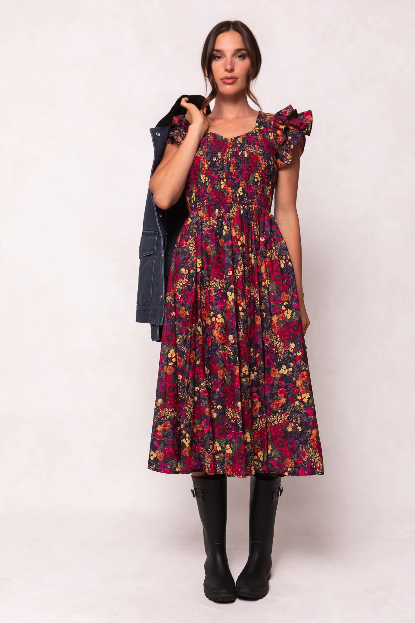 Hattie Dress in Night Garden sold by Ivy City Co