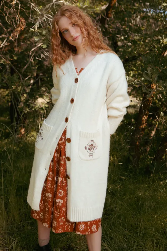 Teresa Cardigan in Cream sold by Ivy City Co