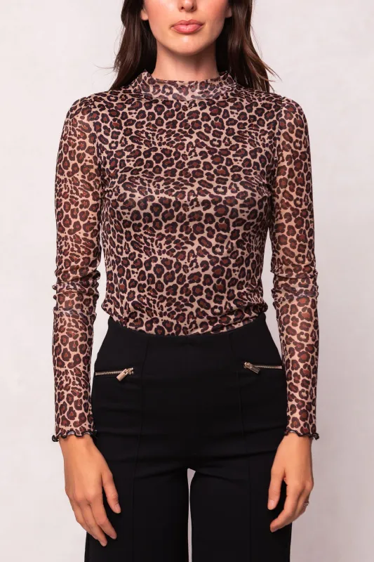 Ava Long Sleeve Top in Leopard sold by Ivy City Co
