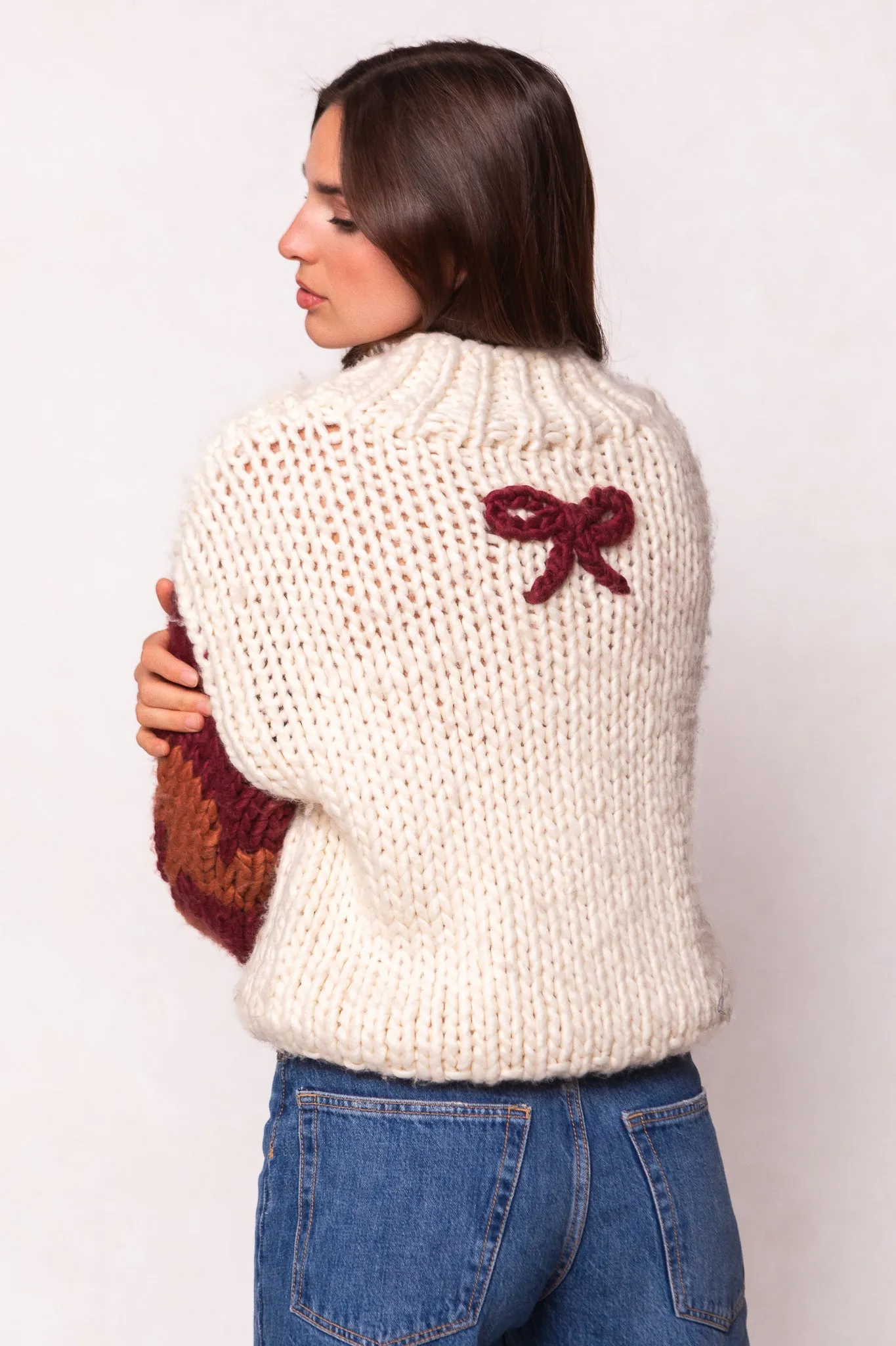 Aimee Sweater in Orange & Cream sold by Ivy City Co product image thumbnail 3