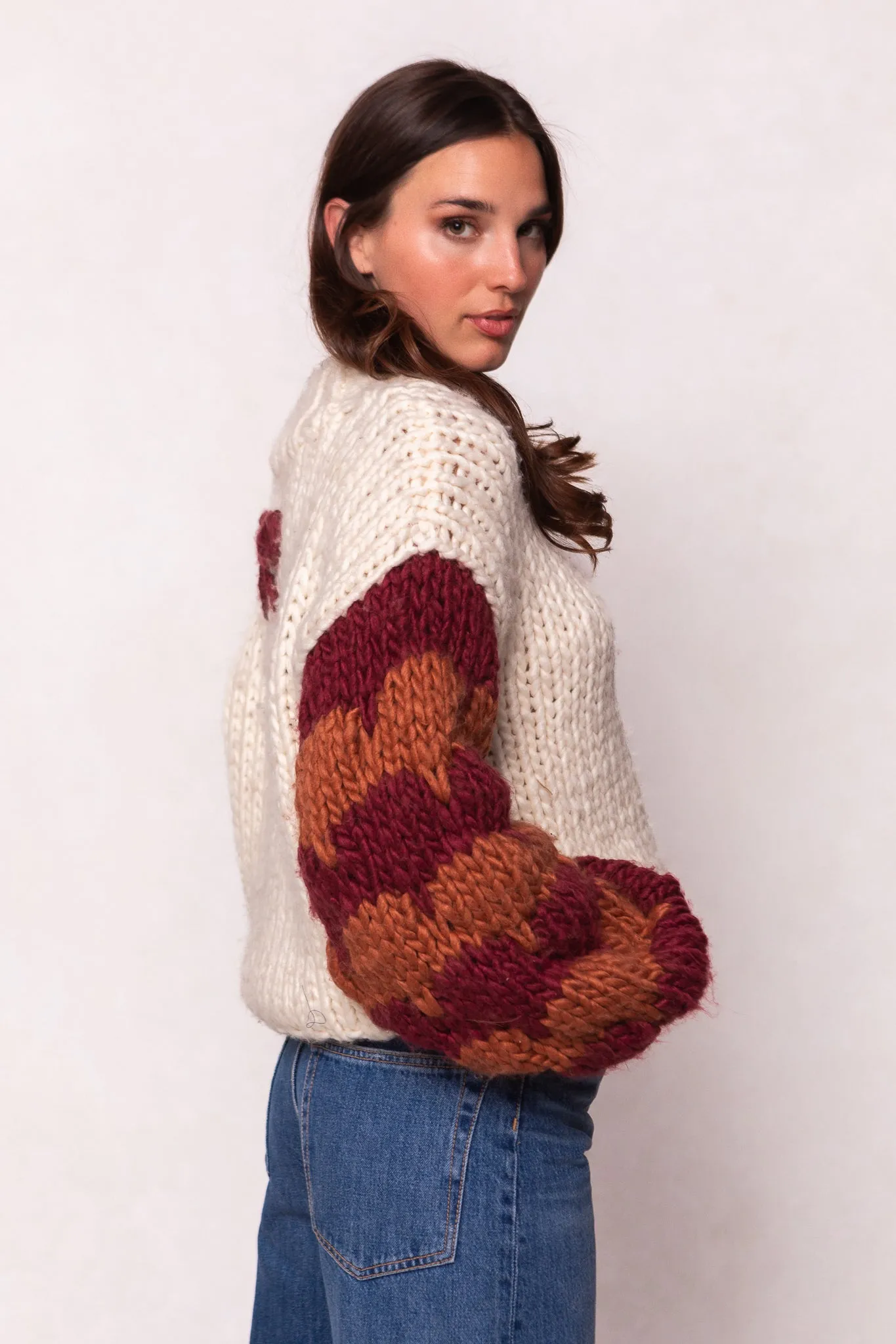 Aimee Sweater in Orange & Cream sold by Ivy City Co product image thumbnail 5