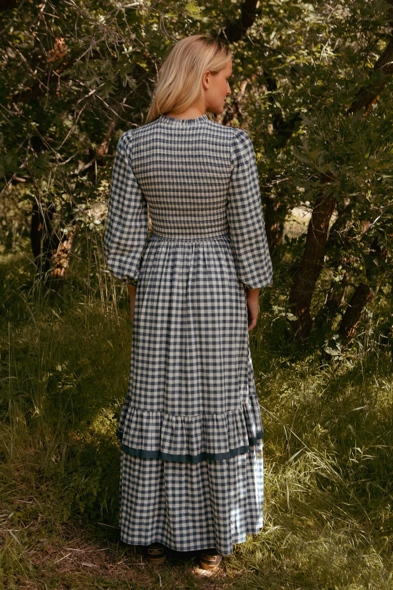 Presley Dress in Indigo Gingham sold by Ivy City Co product image thumbnail 4