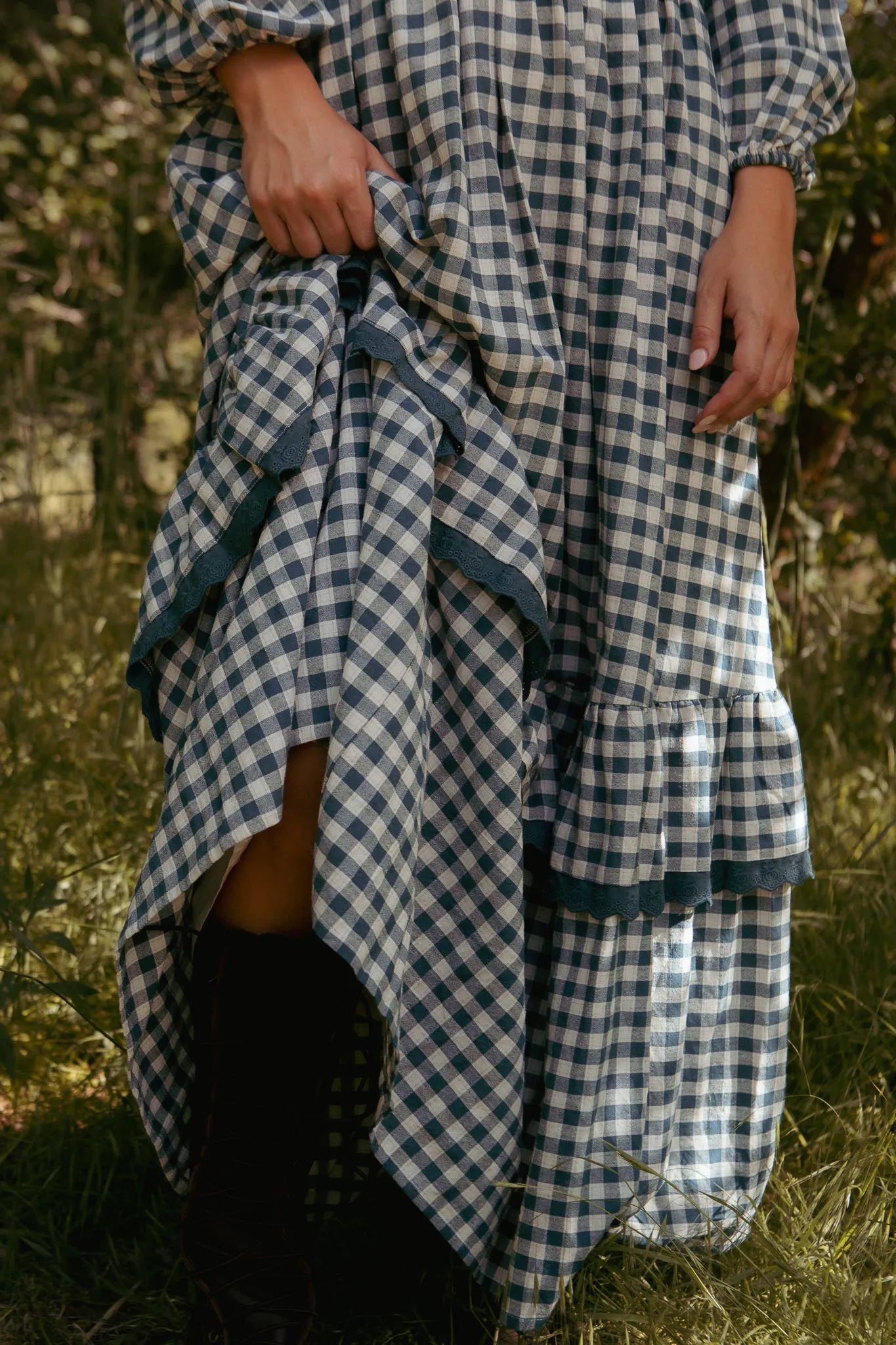 Presley Dress in Indigo Gingham sold by Ivy City Co product image thumbnail 5