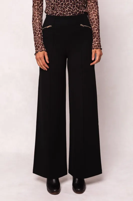 Alyssa Pop Ponte Pants in Black sold by Ivy City Co