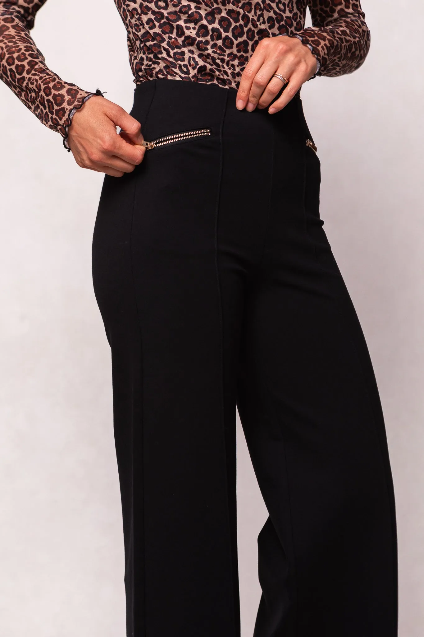 Alyssa Pop Ponte Pants in Black sold by Ivy City Co product image thumbnail 2