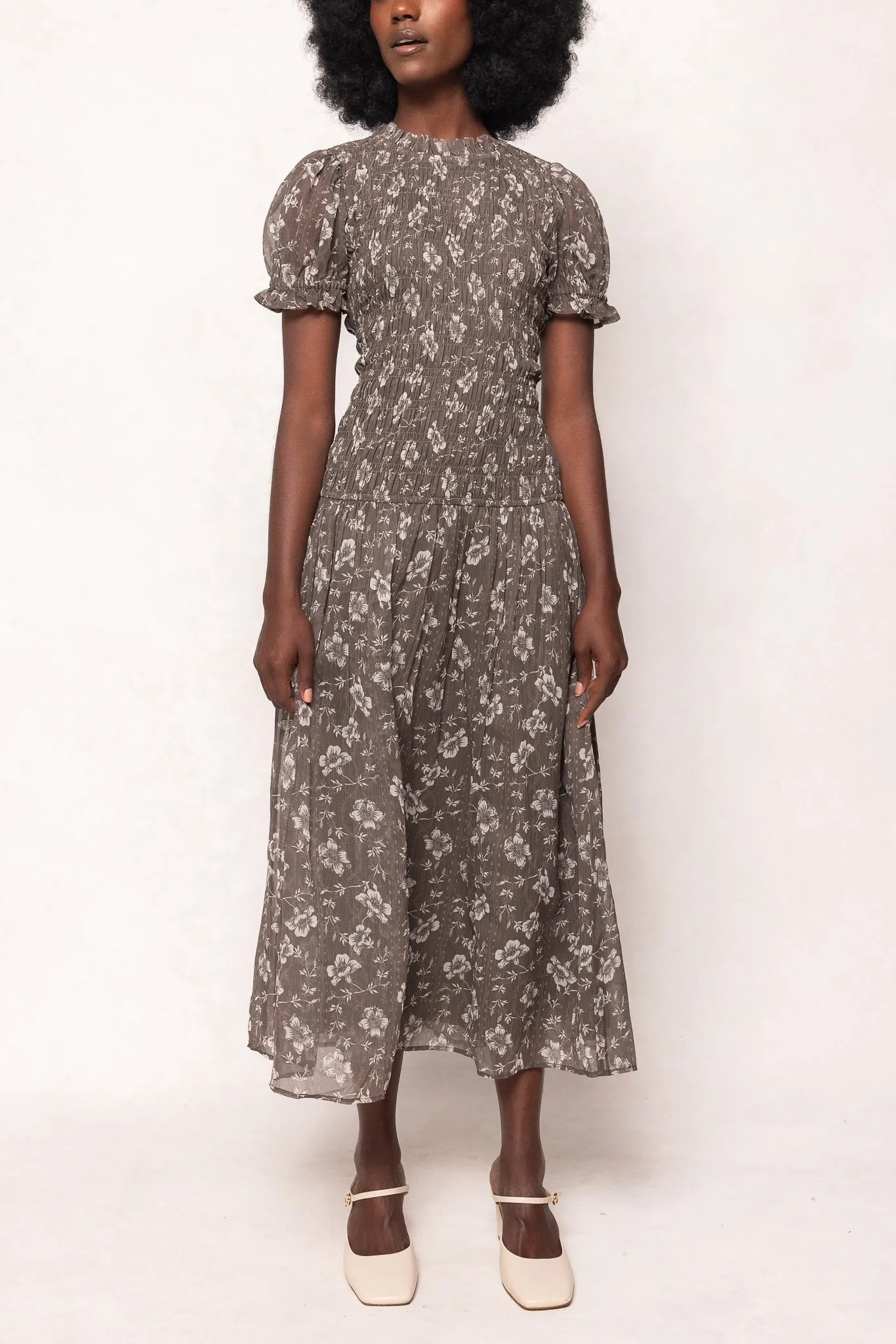 Jennifer Dress in Olive Blossom sold by Ivy City Co