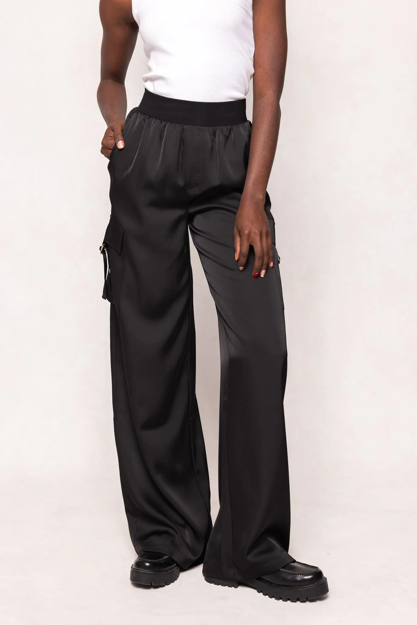 Shay Satin Pants in Black sold by Ivy City Co product image thumbnail 4