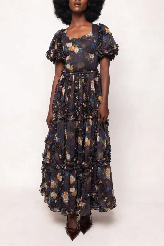 Layla Dress in Winter Floral sold by Ivy City Co