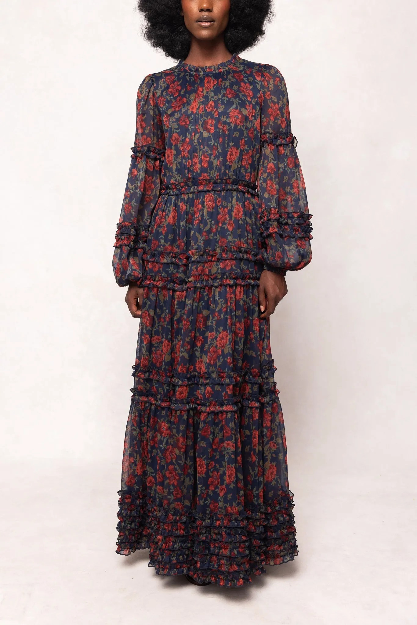 Geneva Dress in Scarlet Bloom sold by Ivy City Co product image thumbnail 5