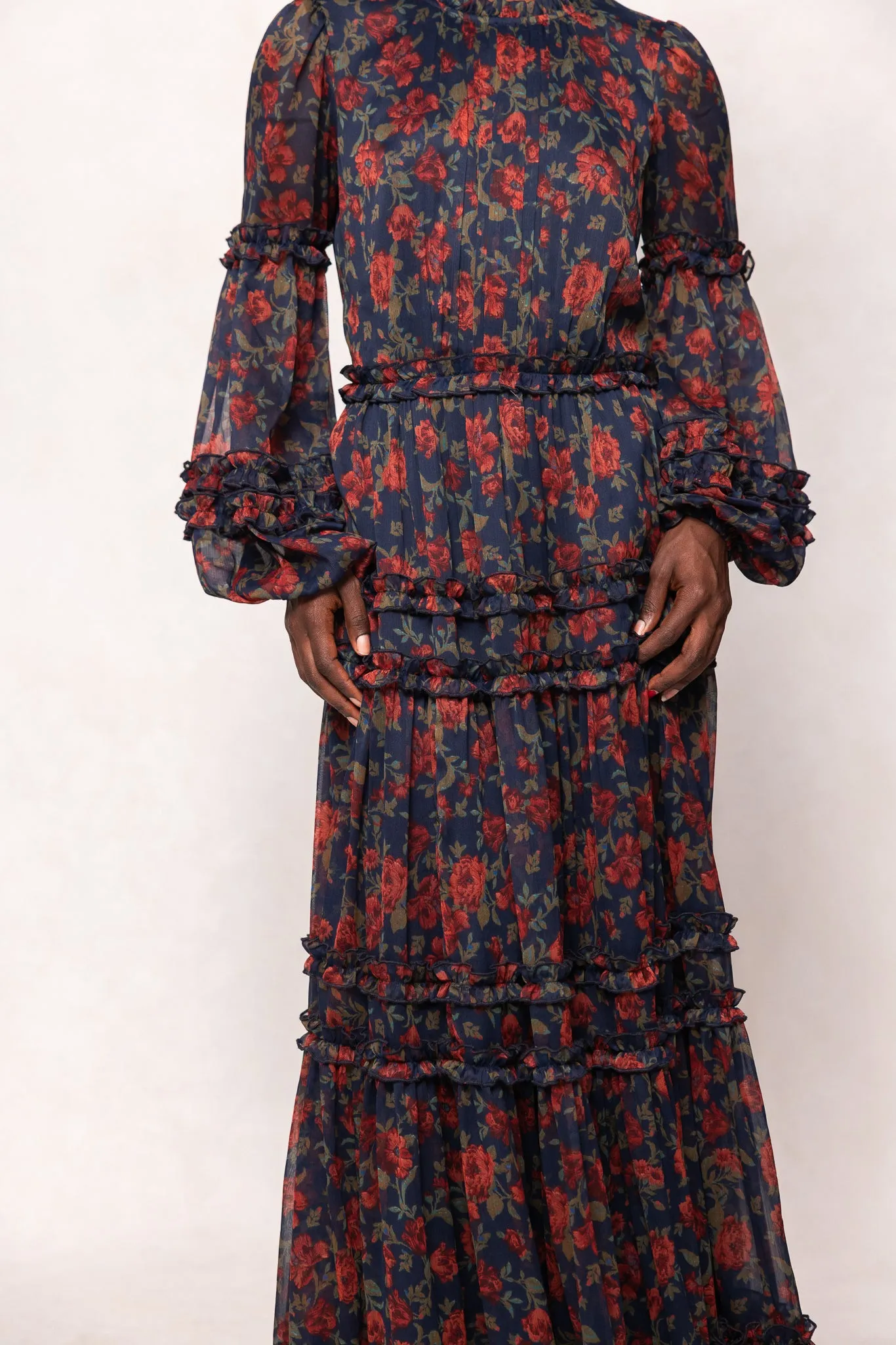 Geneva Dress in Scarlet Bloom sold by Ivy City Co product image thumbnail 2