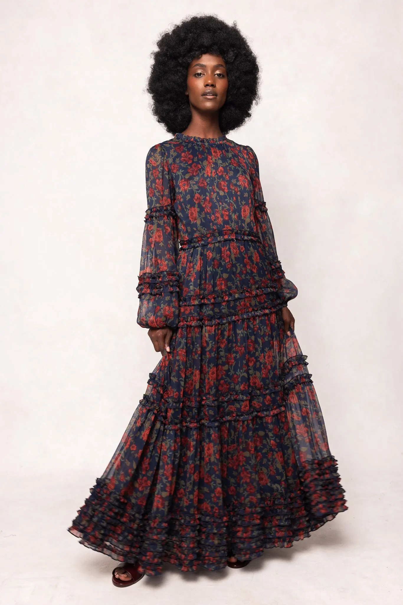 Geneva Dress in Scarlet Bloom sold by Ivy City Co