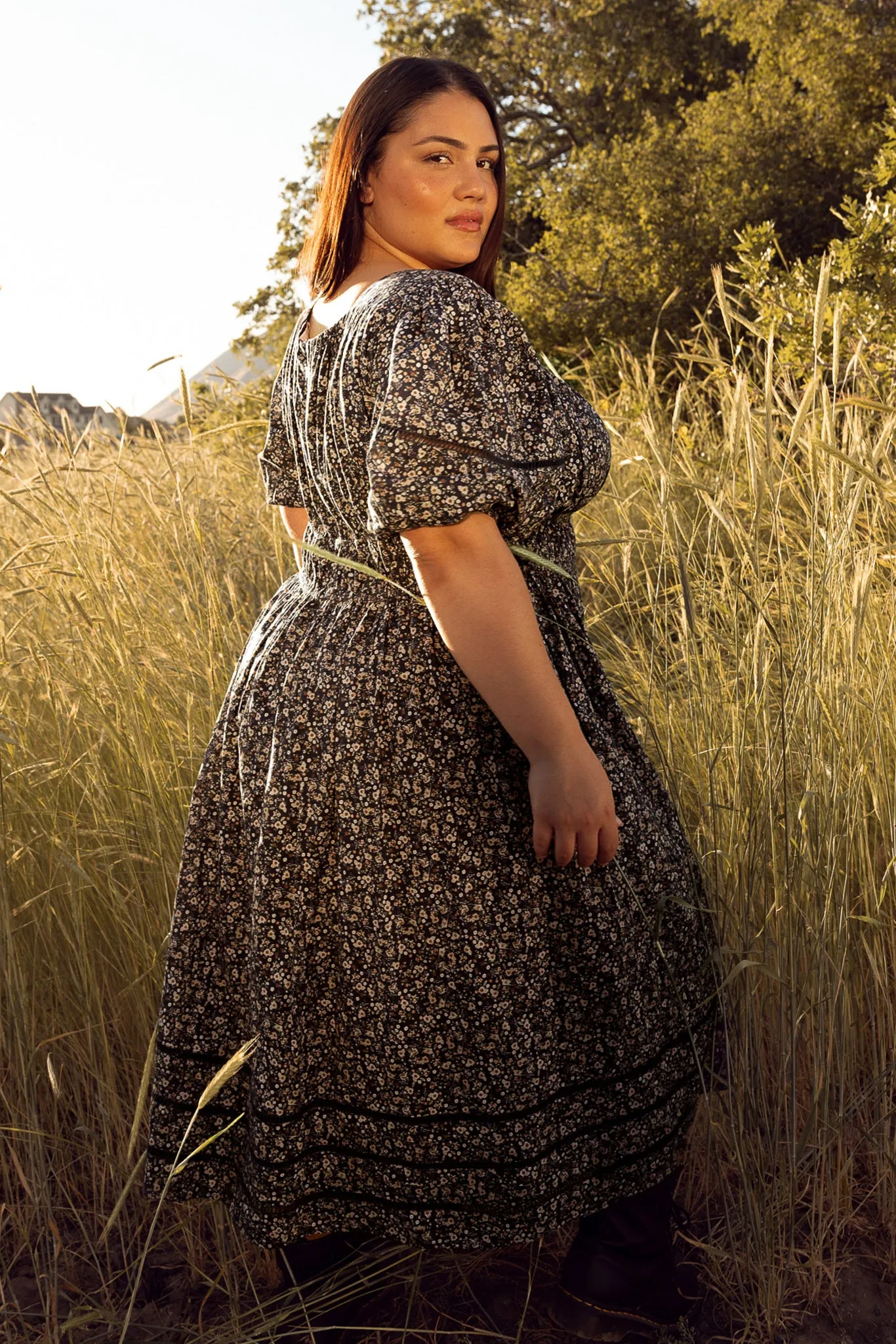 Brooklyn Dress in Navy Dainty Floral sold by Ivy City Co product image thumbnail 5