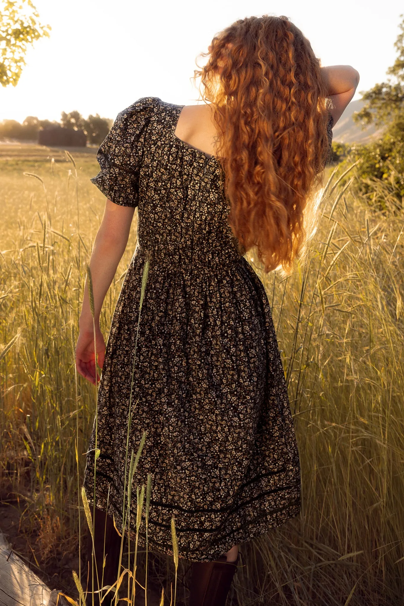 Brooklyn Dress in Navy Dainty Floral sold by Ivy City Co product image thumbnail 2