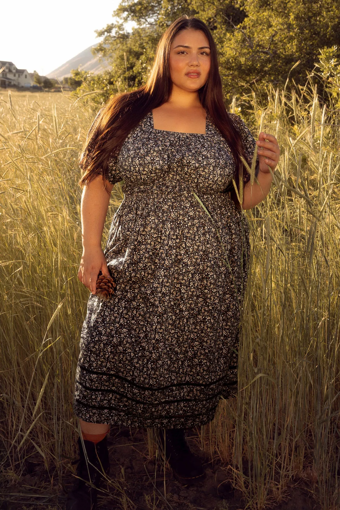 Brooklyn Dress in Navy Dainty Floral sold by Ivy City Co product image thumbnail 3