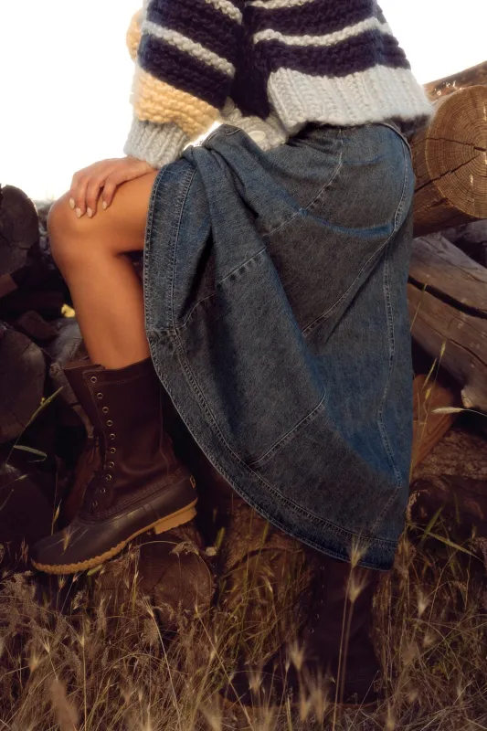 Blake Skirt in Denim sold by Ivy City Co