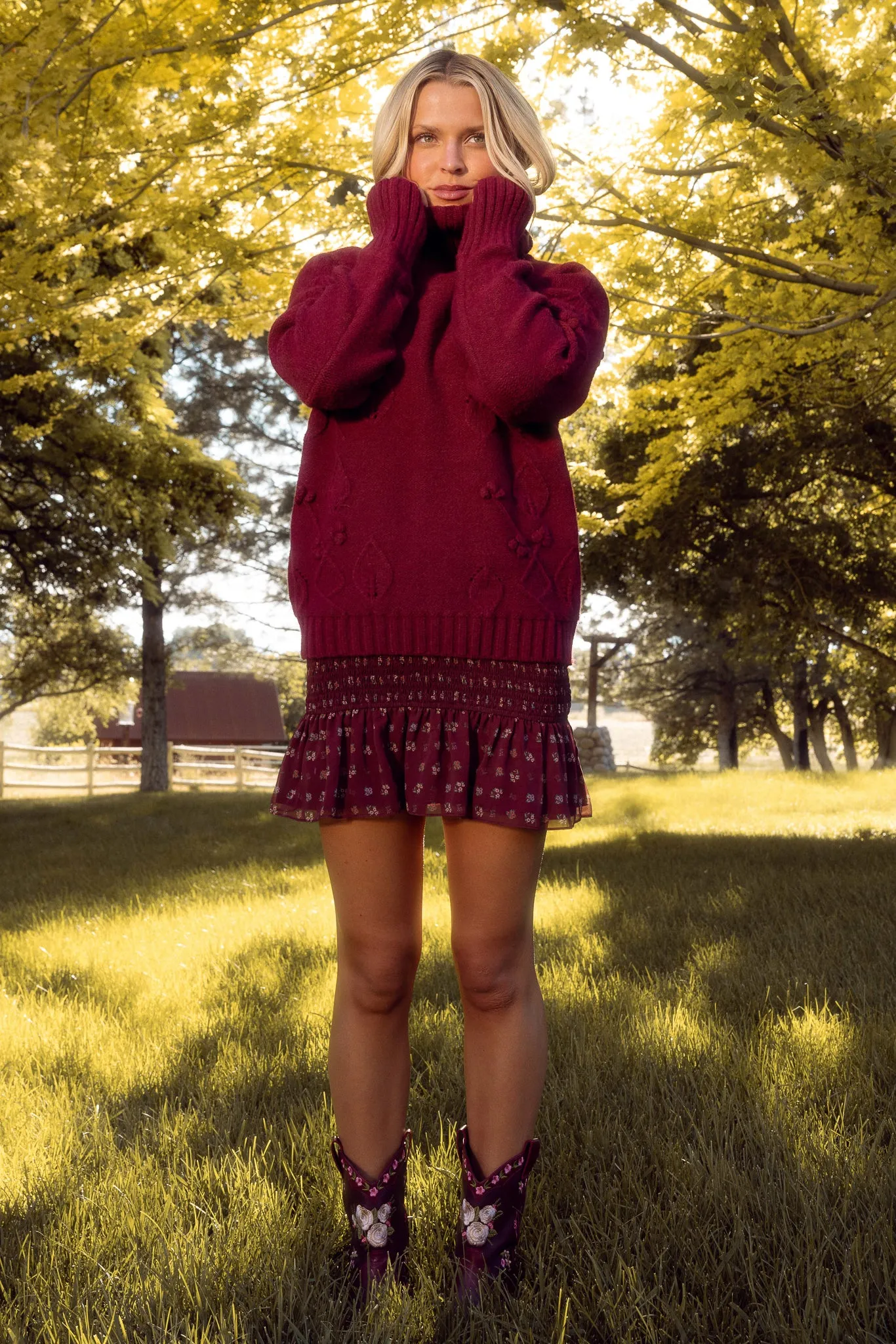 Megan Sweater in Burgundy sold by Ivy City Co product image thumbnail 4