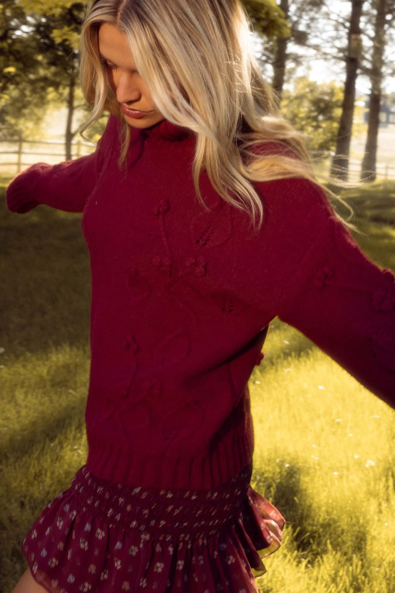 Megan Sweater in Burgundy sold by Ivy City Co product image thumbnail 3